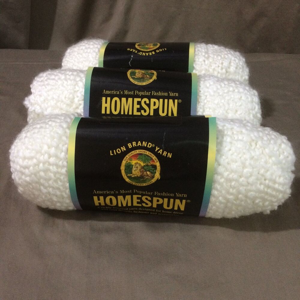Lion Brand Homespun Yarn Lot of 3 Skeins Textured Bulky Hepplewhite #300